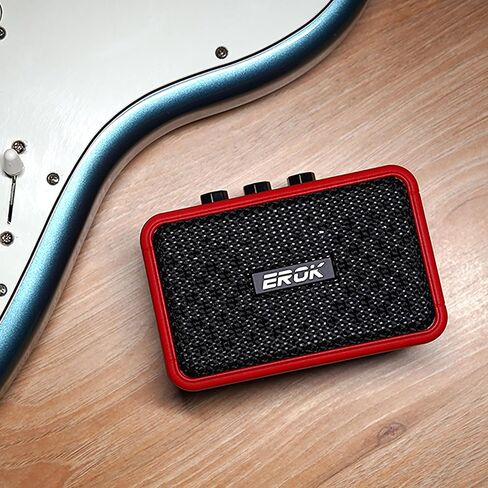 EROK Mini Electric Guitar Amplifier, with Clean Overdrive Effects,Support BT/Headphone Connection,5W Indoor Music Pratice Speaker (Red) in Kuwait