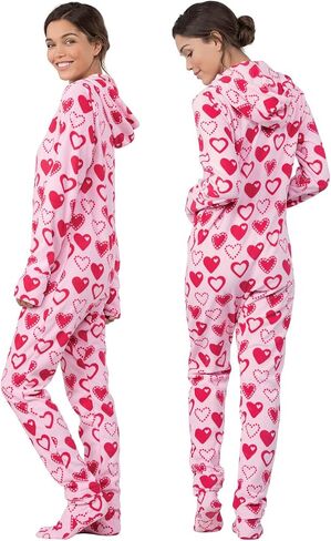 Pajamagram Womens Onesie - Pajamas البالغين ، هوديي فوتي ، Zip Front in Kuwait