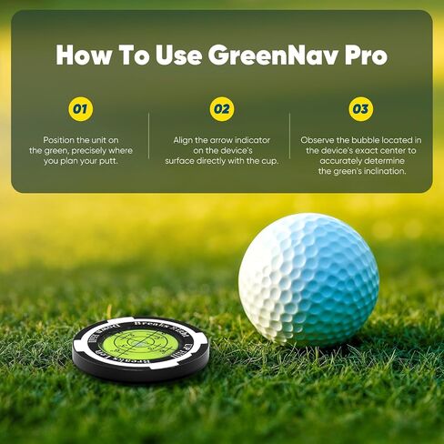 Greennav PRO-High Disision Golf Green Reader & Golf Ball Marker مع مستوى الفقاعة الأفقية ، والمنحدر الأساسي وقراءة خط القراءة ، وملحقات الجولف للرجال نساء in Kuwait