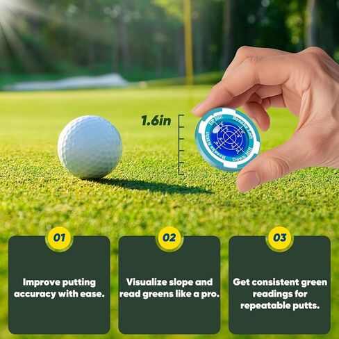 GreenNav Pro-High Precision Golf Green Reader & Golf Ball Marker with Horizontal Bubble Level, Essential Slope & Putt Line Reading Aid, Golf Accessories for Men Women in Saudi Arabia