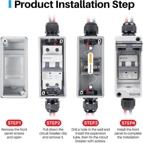 63 Amp Solar Panel Disconnect Switch,1000 VDC Solar Circuit Breaker with PV Cable,IP65 Disconnect Box Outdoor for Solar Power Panels in Saudi Arabia