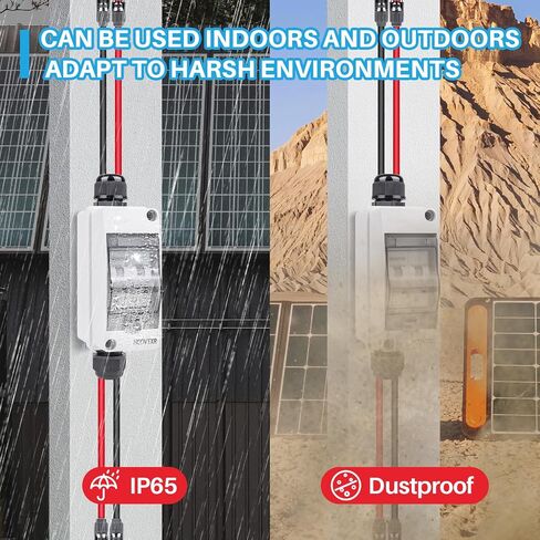 63 Amp Solar Panel Disconnect Switch,1000 VDC Solar Circuit Breaker with PV Cable,IP65 Disconnect Box Outdoor for Solar Power Panels in Saudi Arabia
