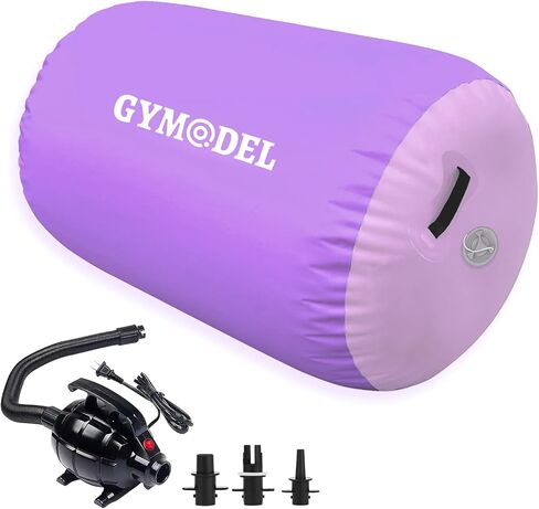 Air Roller Gymnastics Barrel Inflatable Tumbling Roller Air Mat, Air Barrel Gymnastics Tumble Track Mat with Pump for Backhandspring/Training Cheerleading/Yoga/Home and Outdoor Use in Saudi Arabia