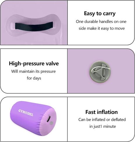 Air Roller Gymnastics Barrel Inflatable Tumbling Roller Air Mat, Air Barrel Gymnastics Tumble Track Mat with Pump for Backhandspring/Training Cheerleading/Yoga/Home and Outdoor Use in Saudi Arabia