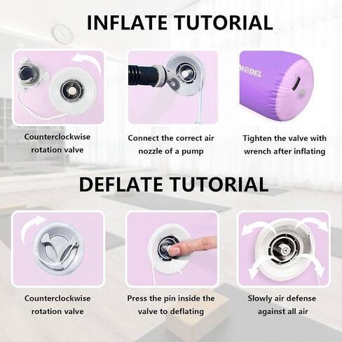 Air Roller Gymnastics Barrel Inflatable Tumbling Roller Air Mat, Air Barrel Gymnastics Tumble Track Mat with Pump for Backhandspring/Training Cheerleading/Yoga/Home and Outdoor Use in Saudi Arabia