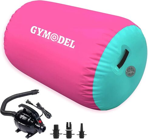 Air Roller Gymnastics Barrel Inflatable Tumbling Roller Air Mat, Air Barrel Gymnastics Tumble Track Mat with Pump for Backhandspring/Training Cheerleading/Yoga/Home and Outdoor Use in Saudi Arabia