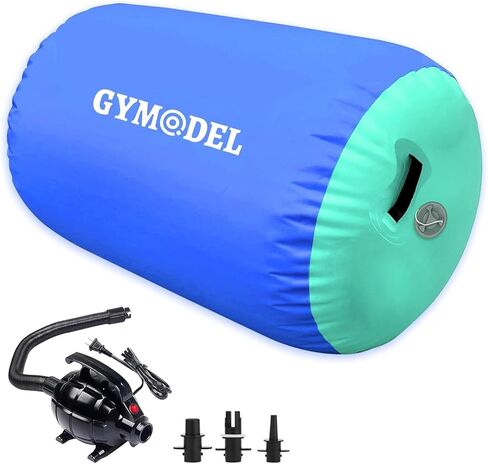 Air Roller Gymnastics Barrel Inflatable Tumbling Roller Air Mat, Air Barrel Gymnastics Tumble Track Mat with Pump for Backhandspring/Training Cheerleading/Yoga/Home and Outdoor Use in Saudi Arabia