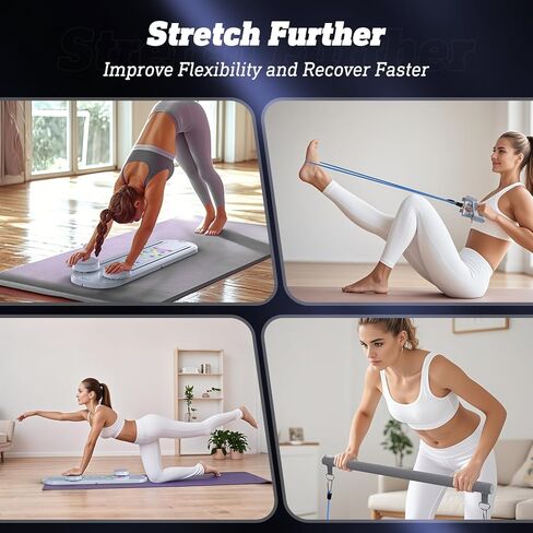 Pilates Board, Pilates Reformer Set, Pilates Machine 15-in-1 Multifunctional Abdominal Board for Home Office Workout, Foldable Portable Pilates Reformer Board for Women in Kuwait