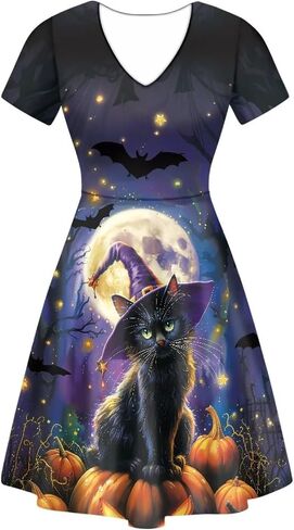 Xpyiqun Women Summer Dress A-line Party Dance Dresses 1/4 Sleeve T-shirt Dress in Saudi Arabia