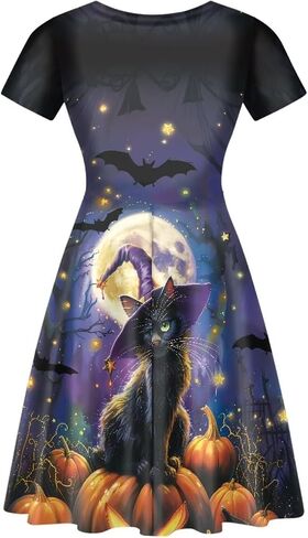Xpyiqun Women Summer Dress A-line Party Dance Dresses 1/4 Sleeve T-shirt Dress in Saudi Arabia