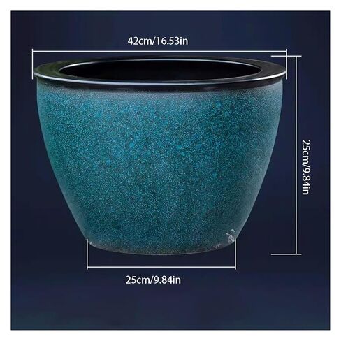 Small Fish Tank Ceramic Fish Tank Outdoor Balcony Goldfish Pond Water Lily Basin Lotus Tank Imitation Stone Large Water Tank Courtyard Koi Tank Fish Tank Kit(Small) in Kuwait