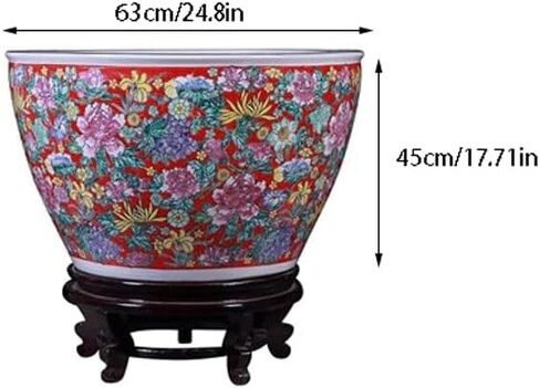 Small Fish Tank Ceramic Pastel Fish Tank Turtle Tank Living Room Home Painting and Calligraphy Tank Living Room Decorations Fish Tank Kit(Large) in Kuwait