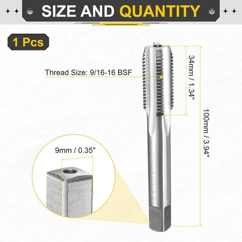 UXCELL HAND BOTTOR TAP 9/16-16 BSF 2B BOTTING BOTTORING TELLING TAPS HIPE FEAD HSS6542 in Kuwait