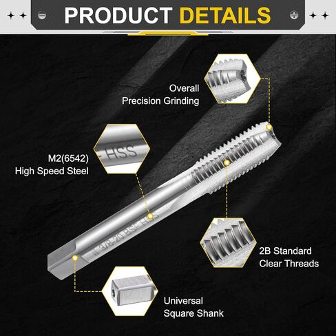 uxcell Hand Bottom Tap 3/8-20 BSF 2B Thread Bottoming Style Threading Taps High Speed Steel HSS6542 Straight Flutes Screw Tapping Tool in Saudi Arabia