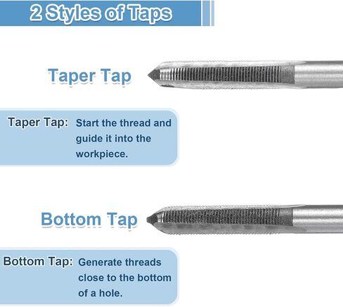 uxcell 2 set metric hand taps ، m5 x 0.5 H2 Thread taper + bottom tap in Saudi Arabia