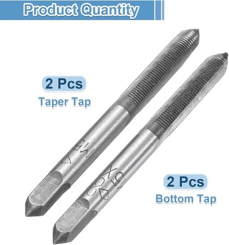 uxcell 2 set metric hand taps ، m5 x 0.5 H2 Thread taper + bottom tap in Saudi Arabia