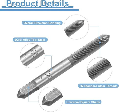 uxcell 2 set metric hand taps ، m5 x 0.5 H2 Thread taper + bottom tap in Saudi Arabia