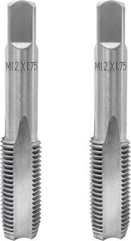 2PCS M12x1.75 TAP ، M12 1.75mm Metric Hand Thread Thore ، M12 × 1.75 مم طحن خيط فولاذي عالي السرعة مناسبة لمختلف المعادن ، M12 قطر الصنبور 12 مم ، الملعب 1.75 ملم in Kuwait