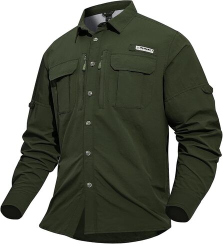 Haimont Men's Sun Protection Button Down Shirts Long Sleeve Hiking Fishing Travel Shirt Quick Dry Outdoor Top in Saudi Arabia