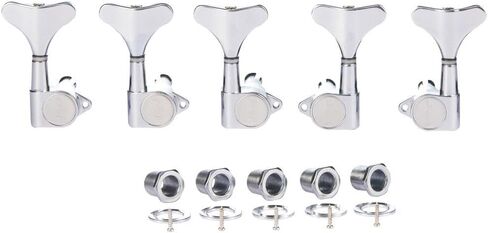 KAISH 5 String 3R2L 18:1 Sealed Bass Tuners Bass Guitar Tuning Keys Tuning Machine Heads for Ibanez/Yamaha Style Acoustic/Electric Bass Chrome in Saudi Arabia