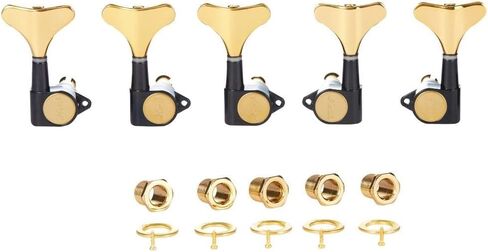KAISH 5 String 3R2L 18:1 Sealed Bass Tuners Bass Guitar Tuning Keys Tuning Machine Heads for Ibanez/Yamaha Style Acoustic/Electric Bass Chrome in Saudi Arabia