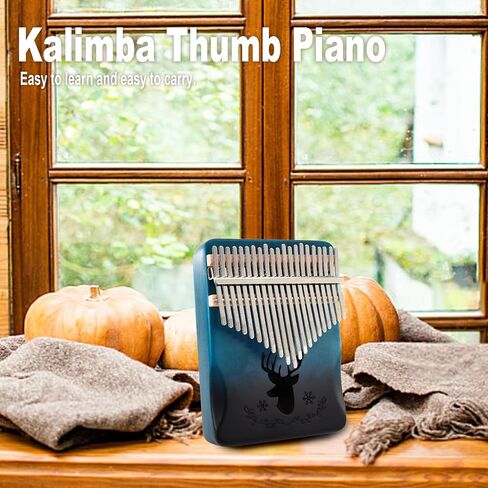 Kalimba Thumb Piano Portable Mbira Finger Piano Kalimba 21 keys Musical Instruments Finger Thumb Piano Pocket piano With Tune Hammer and Instruction Souvenir for Musicians (Blue) in Kuwait