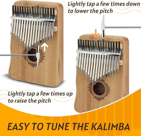 17 Key Kalimba Thumb Piano - Portable Finger Piano with Tuning Hammer & Study Guide, Premium Wood, Unique Musical Gift for Adults & Kids & Beginner-A in Saudi Arabia
