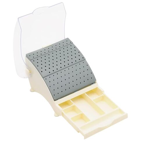 142 Hole Dental Large Bur Block w/Lid Autoclavable Dental Professional Bur Station Durable Dental Drill Organizer in Kuwait