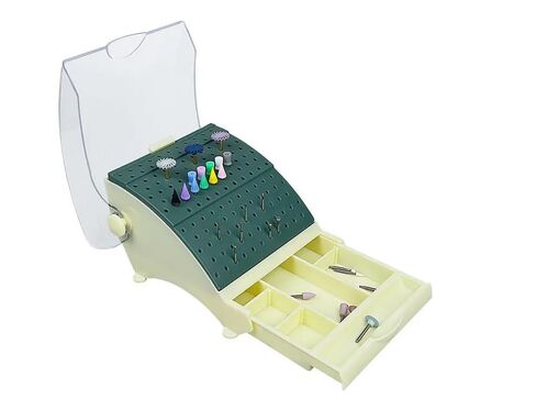 142 Hole Dental Large Bur Block w/Lid Autoclavable Dental Professional Bur Station Durable Dental Drill Organizer in Kuwait