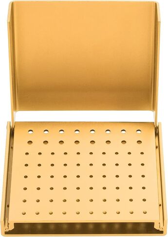 76 Holes Dental Burs Holder Block Cleaning Stand Drill Storage Boxs FG Bur Autoclavable Organizer (Silver) in Saudi Arabia
