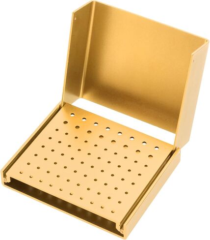 76 Holes Dental Burs Holder Block Cleaning Stand Drill Storage Boxs FG Bur Autoclavable Organizer (Silver) in Saudi Arabia