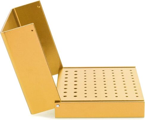 76 Holes Dental Burs Holder Block Cleaning Stand Drill Storage Boxs FG Bur Autoclavable Organizer (Silver) in Saudi Arabia