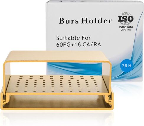 76 Holes Dental Burs Holder Block Cleaning Stand Drill Storage Boxs FG Bur Autoclavable Organizer (Silver) in Saudi Arabia