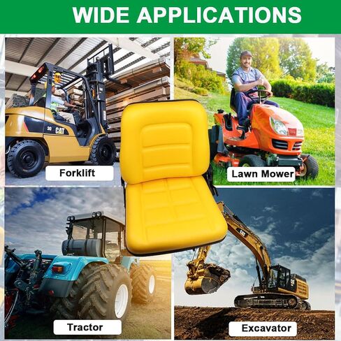 Tractor Seat,Universal Lawn Mower and Forklift Seat with Adjustable Back,Armrest,Slide Rail And Safety Belt,for Tractor,Mower,Excavator,Bucket,Dozer in Saudi Arabia