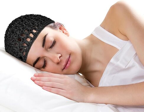 3Pcs Hair Net Soft Rayon Mesh Crocheted Hairnet Sleep Cap Mesh Cover Curls Hair Net Snoods Elastic Hairnet Hairs Cover Accessories for Women Men Night Sleeping Thick Long Short Curls Hairs in Saudi Arabia