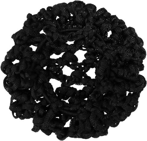 PENTA ANGEL Hair Bun Covers 3Pcs Elastic Crochet Knit Invisible Hair Nets Snood Accessory for Women Girls Dance Ballet Skating (Black, 8cm) in Saudi Arabia
