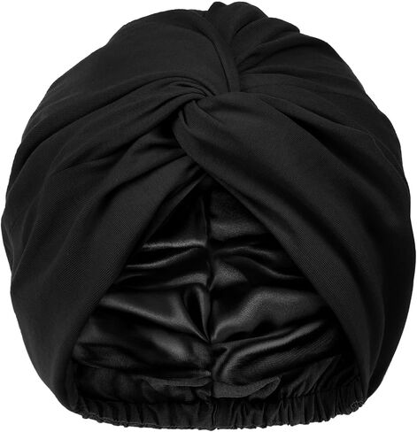 YANIBEST Satin Lined Hair Bonnet for Sleeping, Silk Turban, Hair Wrap Chemo Headwear for Women Natural Curly Hair in Kuwait