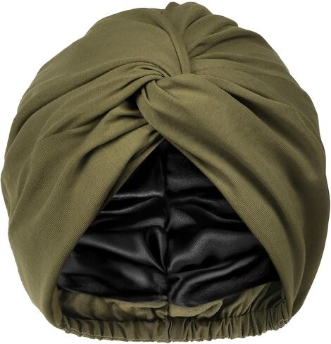 YANIBEST Satin Lined Hair Bonnet for Sleeping, Silk Turban, Hair Wrap Chemo Headwear for Women Natural Curly Hair in Kuwait