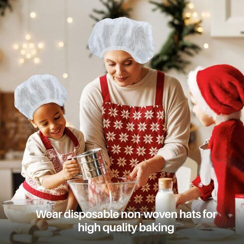 50PCS Disposable Bouffant Caps - 24 Inch Elastic Hair Nets Non-woven Head Covers for Women and Men, Breathable Hair Nets for Food Service Workers, Kitchen, Labs, Beauty Salon, Blue in Saudi Arabia