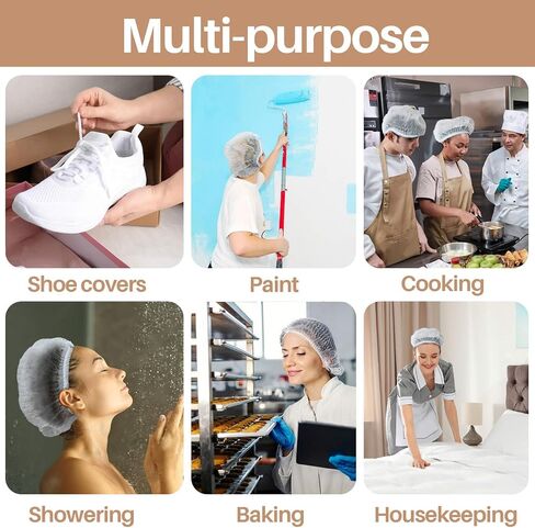 50PCS Disposable Bouffant Caps - 24 Inch Elastic Hair Nets Non-woven Head Covers for Women and Men, Breathable Hair Nets for Food Service Workers, Kitchen, Labs, Beauty Salon, Blue in Saudi Arabia