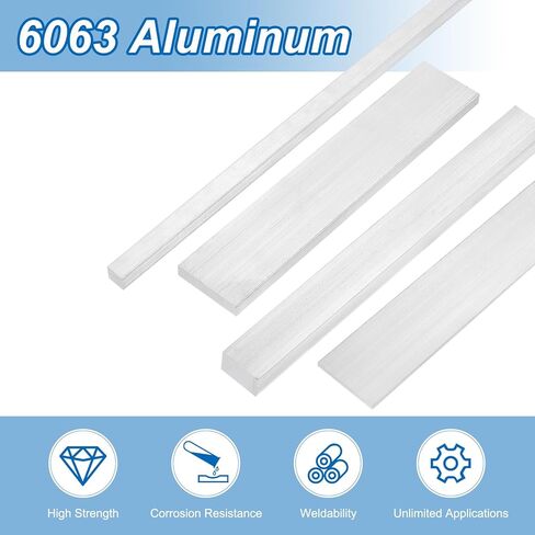 شريط مسطح الألمنيوم مربع UXCELL ، 1/2 "سمك 3/4" عرض 12 "طول مربع 6063 لوحة مسطحة الألومنيوم ، 12 × 20 × 305 مم مخزون مصنع صلب in Saudi Arabia
