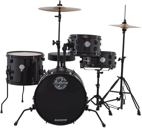 LUDWIG LC178X016 QUESTLOVE POCKENT KIT 4 قطعة طبل مجموعة أسود بريق ، بوصة in Saudi Arabia