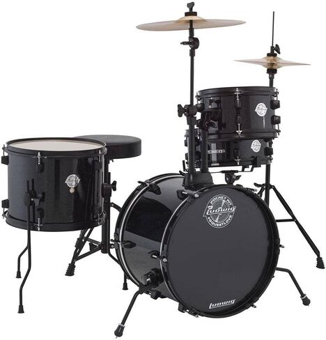 LUDWIG LC178X016 QUESTLOVE POCKENT KIT 4 قطعة طبل مجموعة أسود بريق ، بوصة in Saudi Arabia