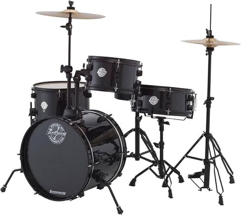 LUDWIG LC178X016 QUESTLOVE POCKENT KIT 4 قطعة طبل مجموعة أسود بريق ، بوصة in Saudi Arabia