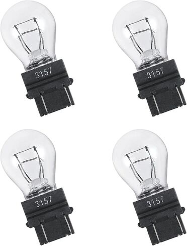 3157 Car Halogen Light Bulb, 12V P27-7W 3000K Automotive Brake/Reverse/Tail/Turn Signal/Side Marker Light Replacement Bulbs, Universal Long-Life Miniature Bulb for Cars Trucks SUVs (White) in Saudi Arabia