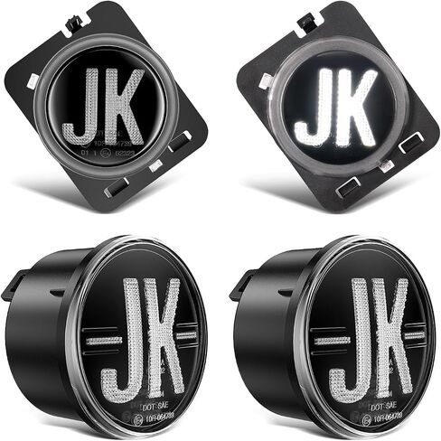 LED Amber Turn Signal w/White Parking Lights & White Front Fender Side Marker Lights Compatible with 2007-2018 Wrangler JK JKU, 4 Pcs Per Set, Smoked Len in Saudi Arabia