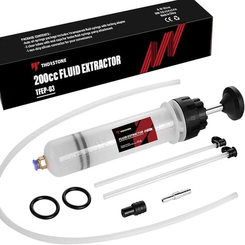 Thorstone Automotive Fluid Extractor Pump, 200cc Oil Change Syringe with Hose, Manual Suction & Filler Oil Evacuator (7 Oz./0.21 Qt./200 CC) in Saudi Arabia