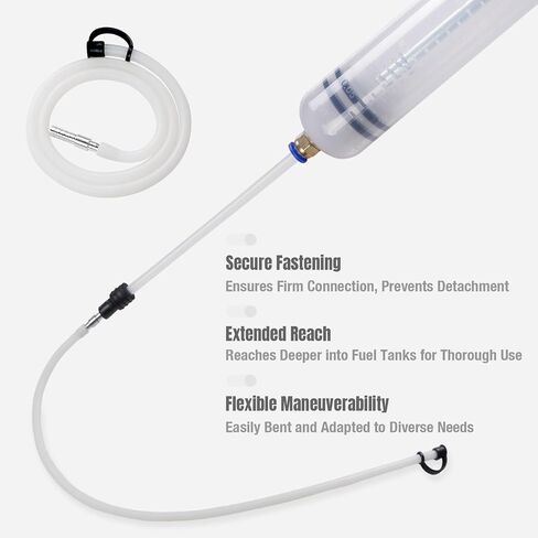Thorstone Automotive Fluid Extractor Pump, 200cc Oil Change Syringe with Hose, Manual Suction & Filler Oil Evacuator (7 Oz./0.21 Qt./200 CC) in Saudi Arabia