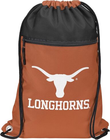 FOCO NCAA Officially Licensed Unisex Team Color Collage Primary Logo Wordmark Drawstring Backpack With Zippered Pocket - Texas Longhorns in Kuwait