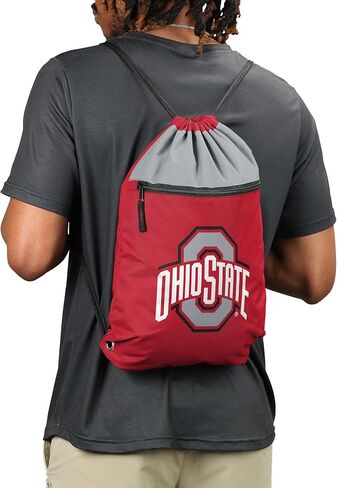FOCO NCAA Officially Licensed Unisex Team Color Collage Primary Logo Wordmark Drawstring Backpack With Zippered Pocket - Texas Longhorns in Saudi Arabia